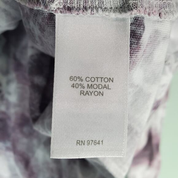 J. Jill PureJill Womens Violet Tie Dyed Scoop Neck Floral Long Sleeve Tee Size L - Picture 5 of 6